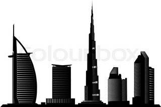 320x212 Dubai Uae Skyline Detailed Vector Silhouette Stock Vector