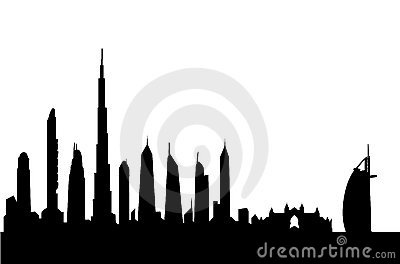 400x264 Silhouette Of Dubai With Burj Al Arab And Burj Khalifa Siluet