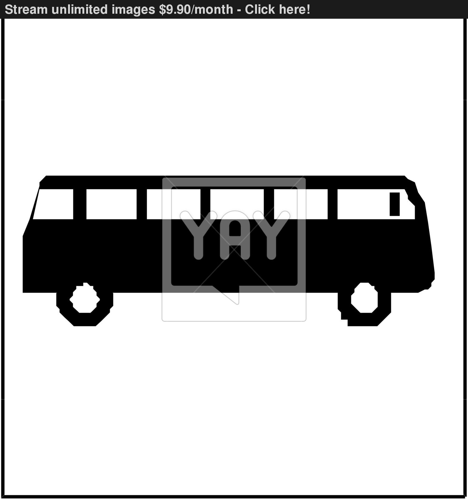 1499x1600 Black Silhouette On A Bus. Vector Illustration. Vector