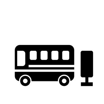 340x340 Free Silhouette Vector Bus, Icon, Item