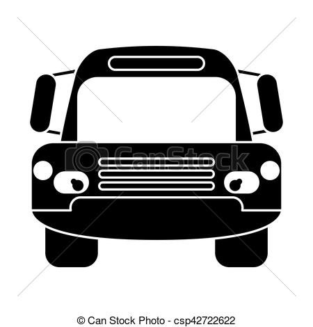 450x470 Silhouette Bus Public Transport City Front View Vector Vector