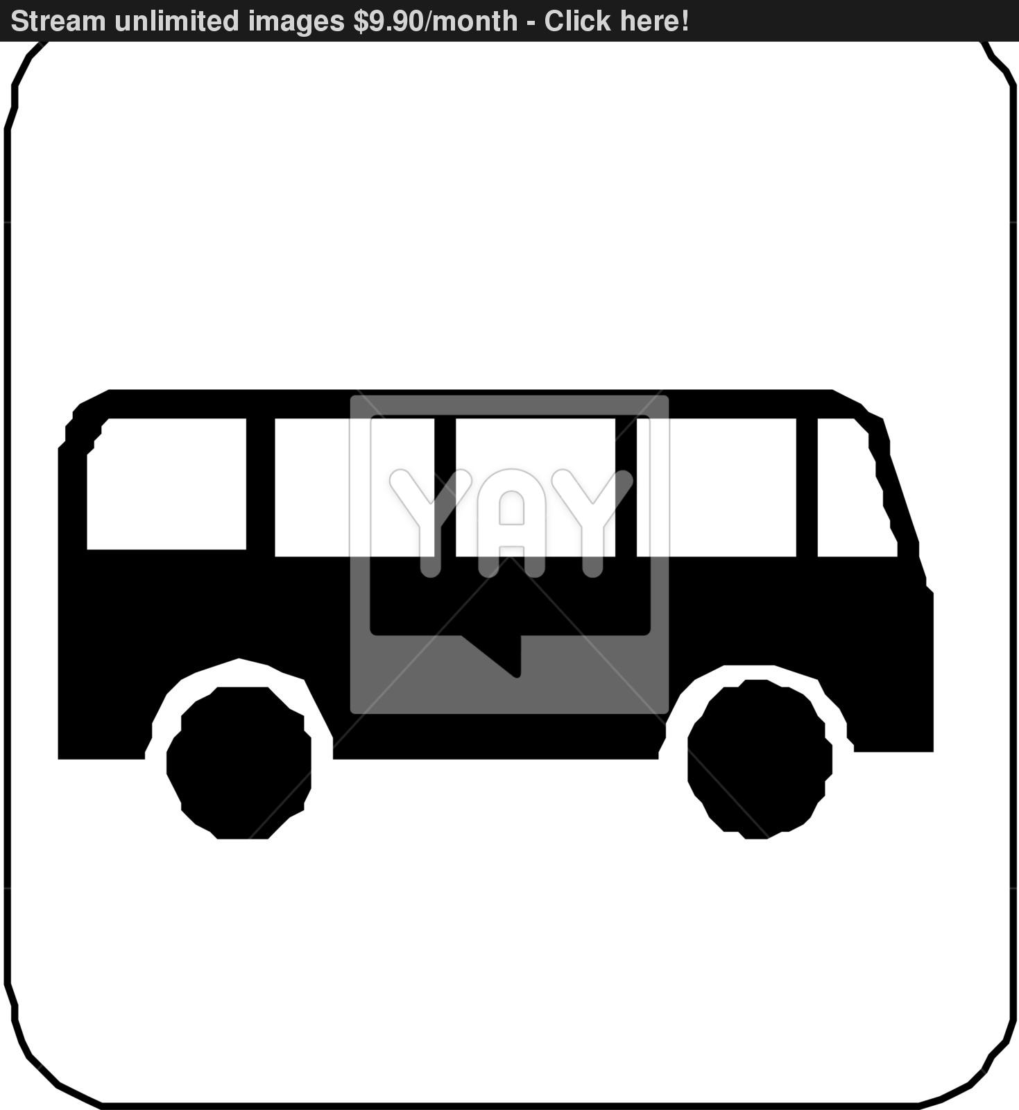 1469x1600 Black Silhouette On A Bus. Vector Illustration. Vector