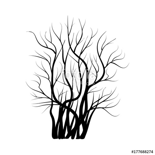 500x500 Bush With Bare Branches Icon Symbol Design. Vector Illustration