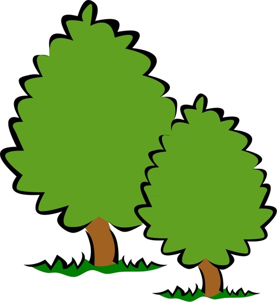 551x600 Small Trees Bushes Free Vector In Open Office Drawing Svg ( Svg