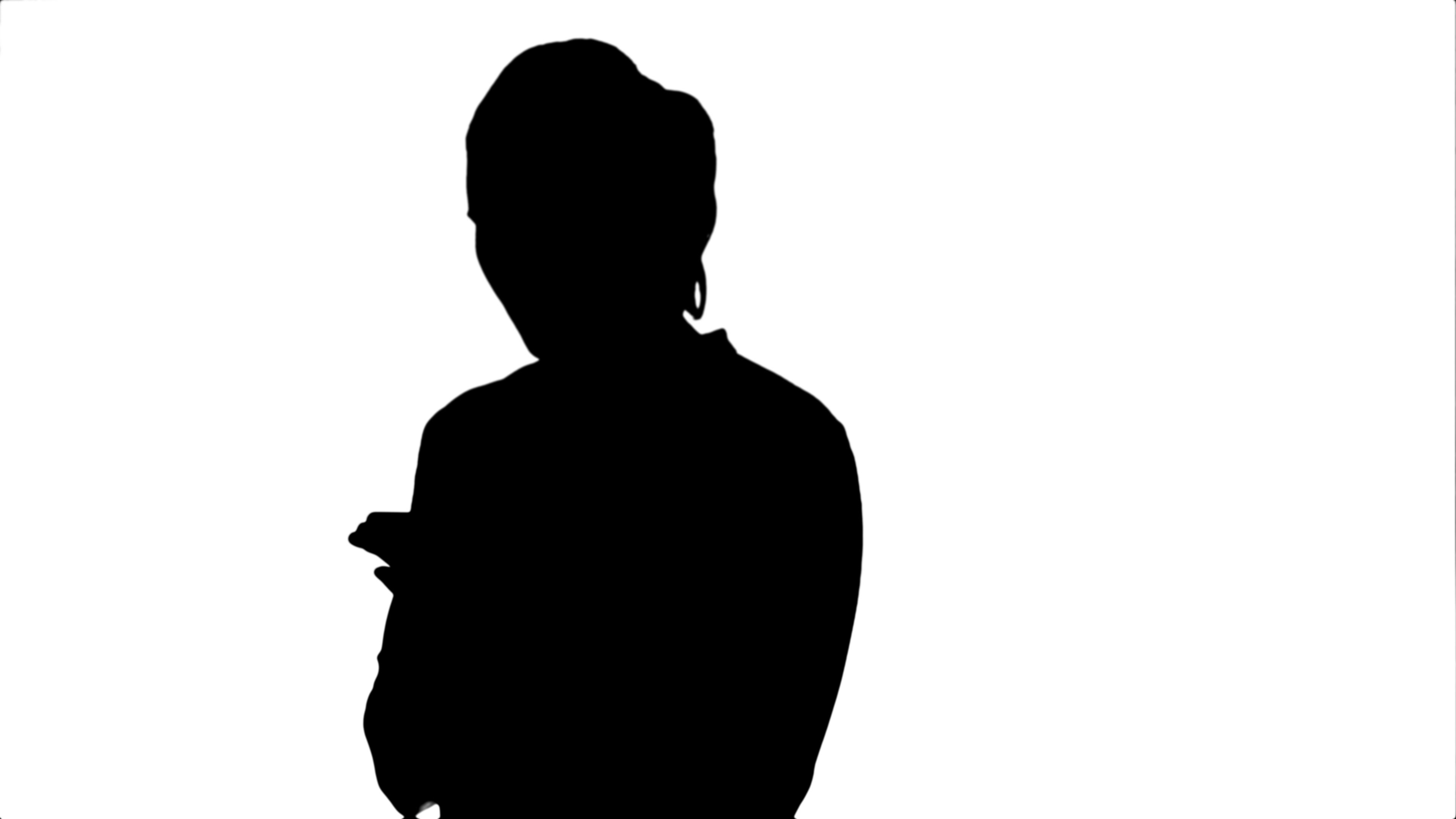 3840x2160 Silhouette Pensive Business Woman Using Mobile Cell Phone Reading