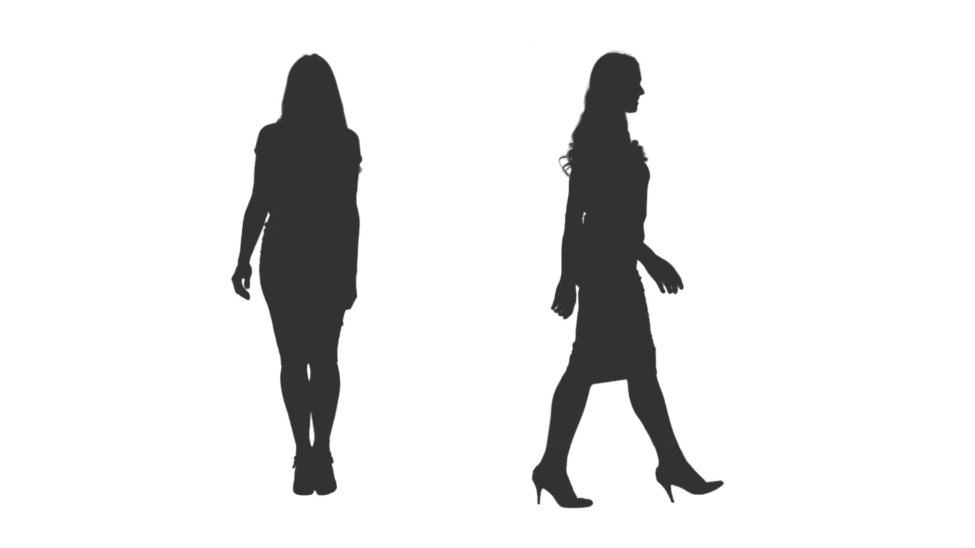 1920x1080 Silhouette Of Walking Business Woman On Transparent Background, 2