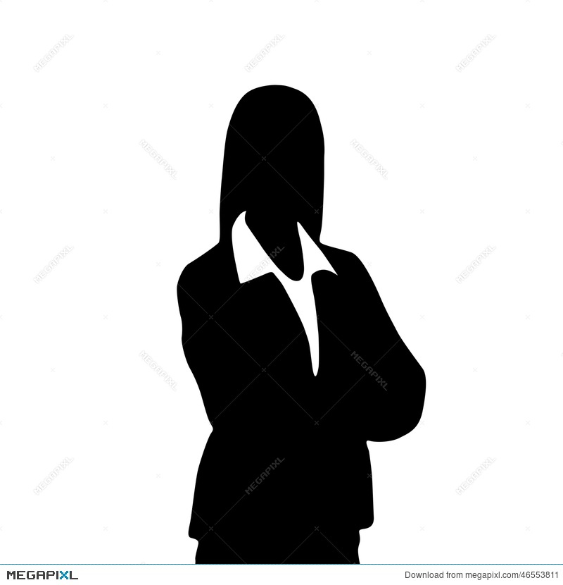 800x830 Businesswoman Portrait Silhouette, Female Icon Illustration