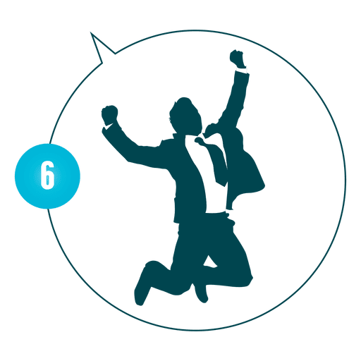 512x512 Happy Jumping Businessman Silhouette