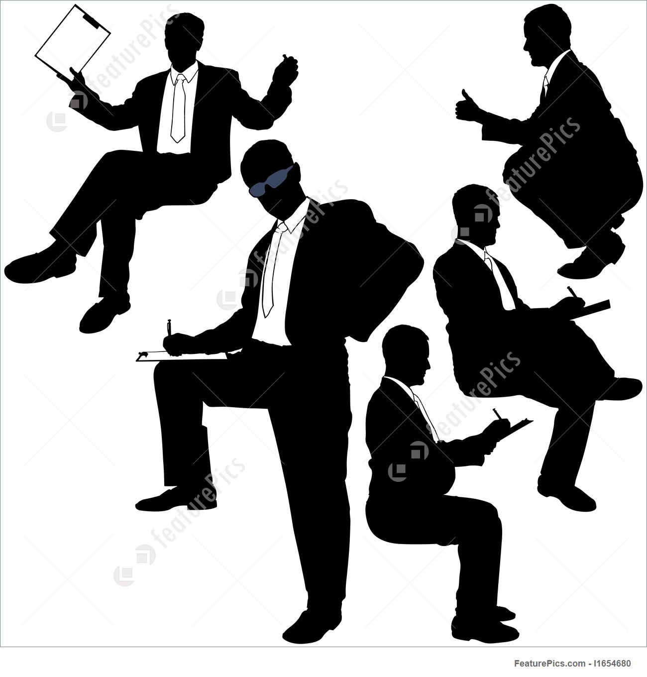1300x1360 Management Signs Silhouettes Stock Illustration I1654680