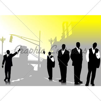 325x325 Fighting People Silhouettes Gl Stock Images