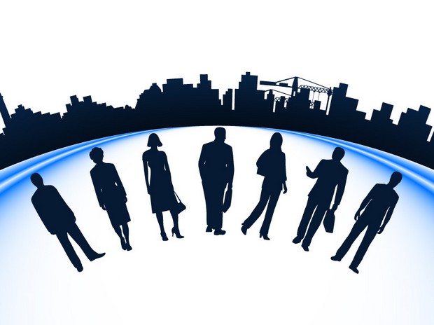 620x464 Business People And Urban Construction Silhouette Vector Art