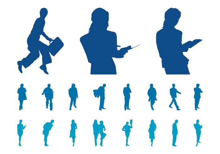 700x490 Businesspeople Silhouette Set