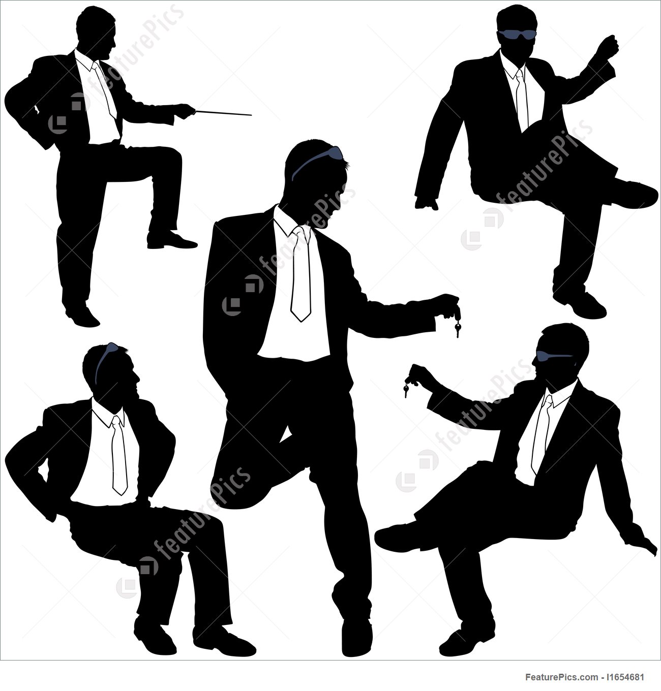 1300x1360 Business Keys Silhouettes Stock Illustration I1654681