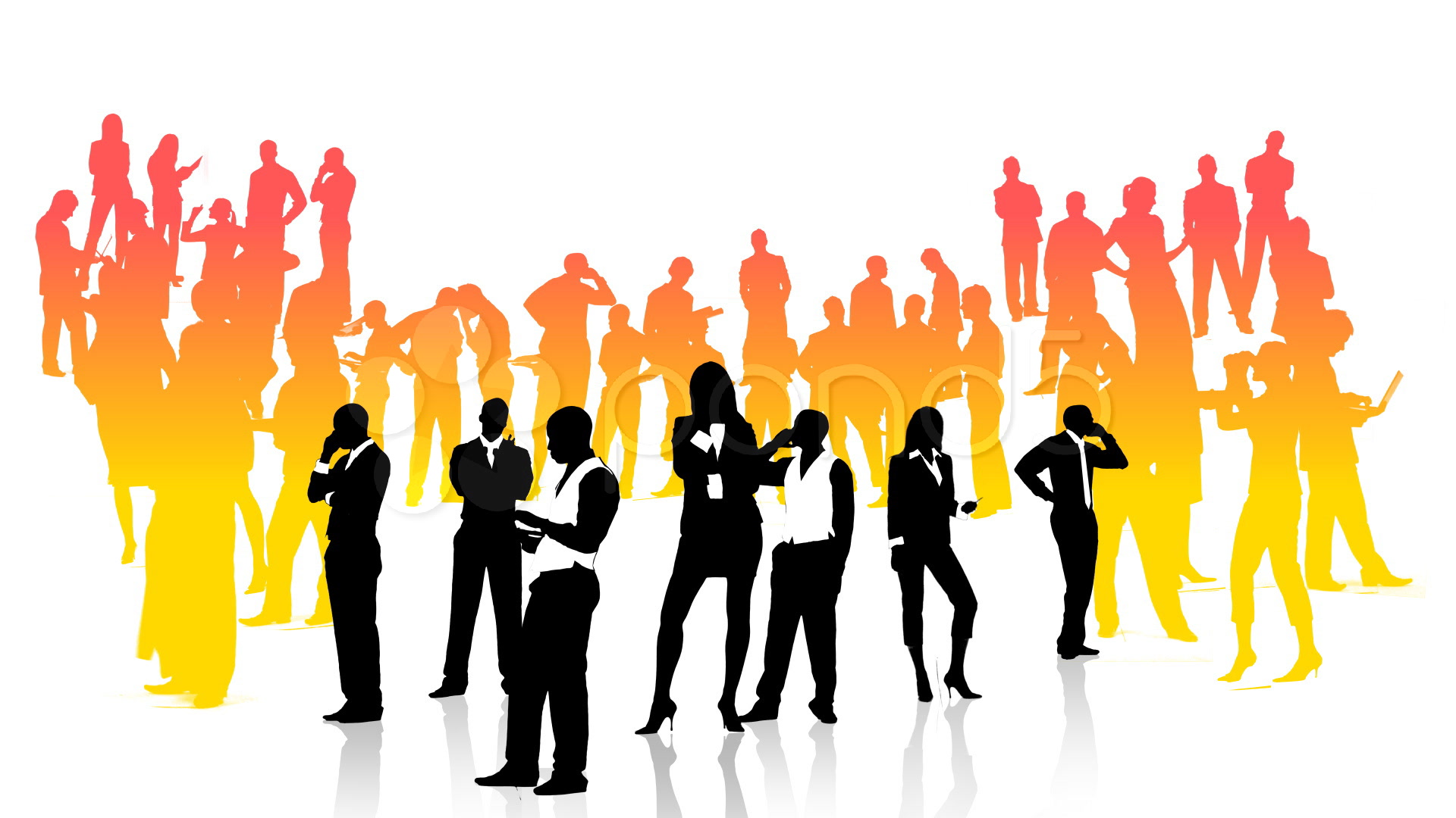 1920x1080 Business People Silhouettes Doing Different Works ~ Footage