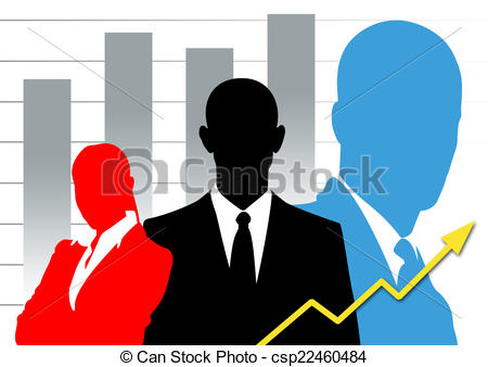 450x338 Business Team. Silhouette Of Career People With Business Stock