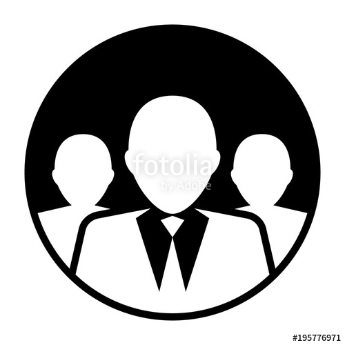 500x500 Circular, Flat, Monochrome Groupteam Of Business People (White