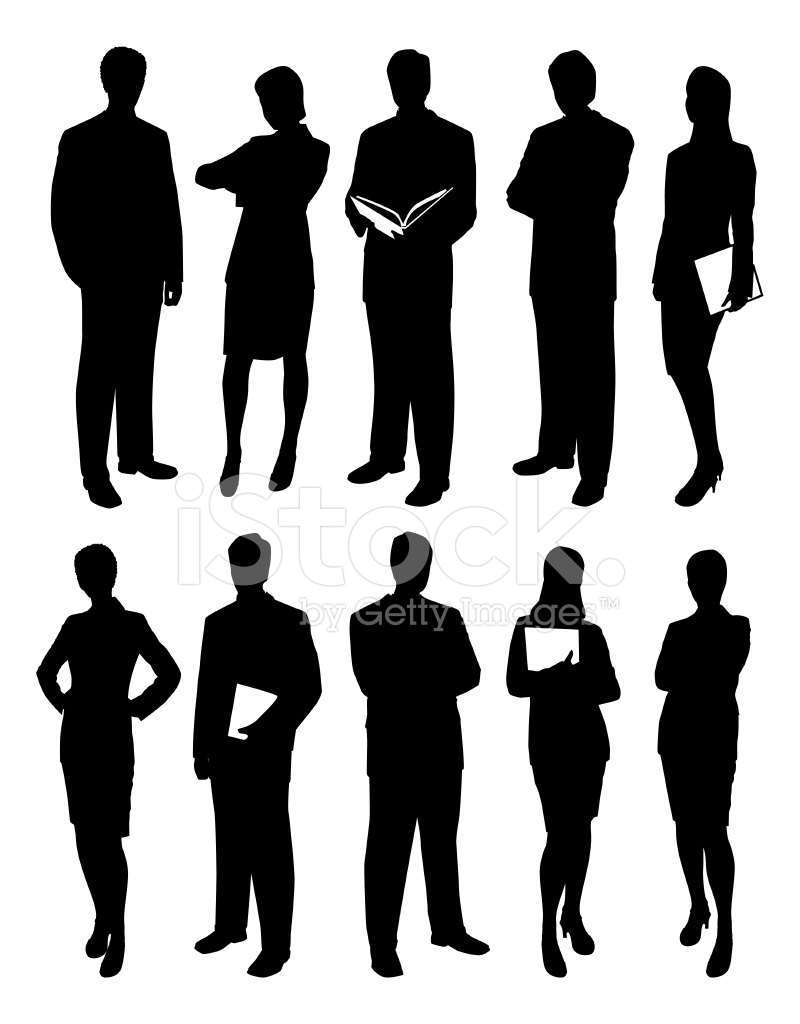 800x1024 Set Of Business Men And Women Silhouettes Stock Vector