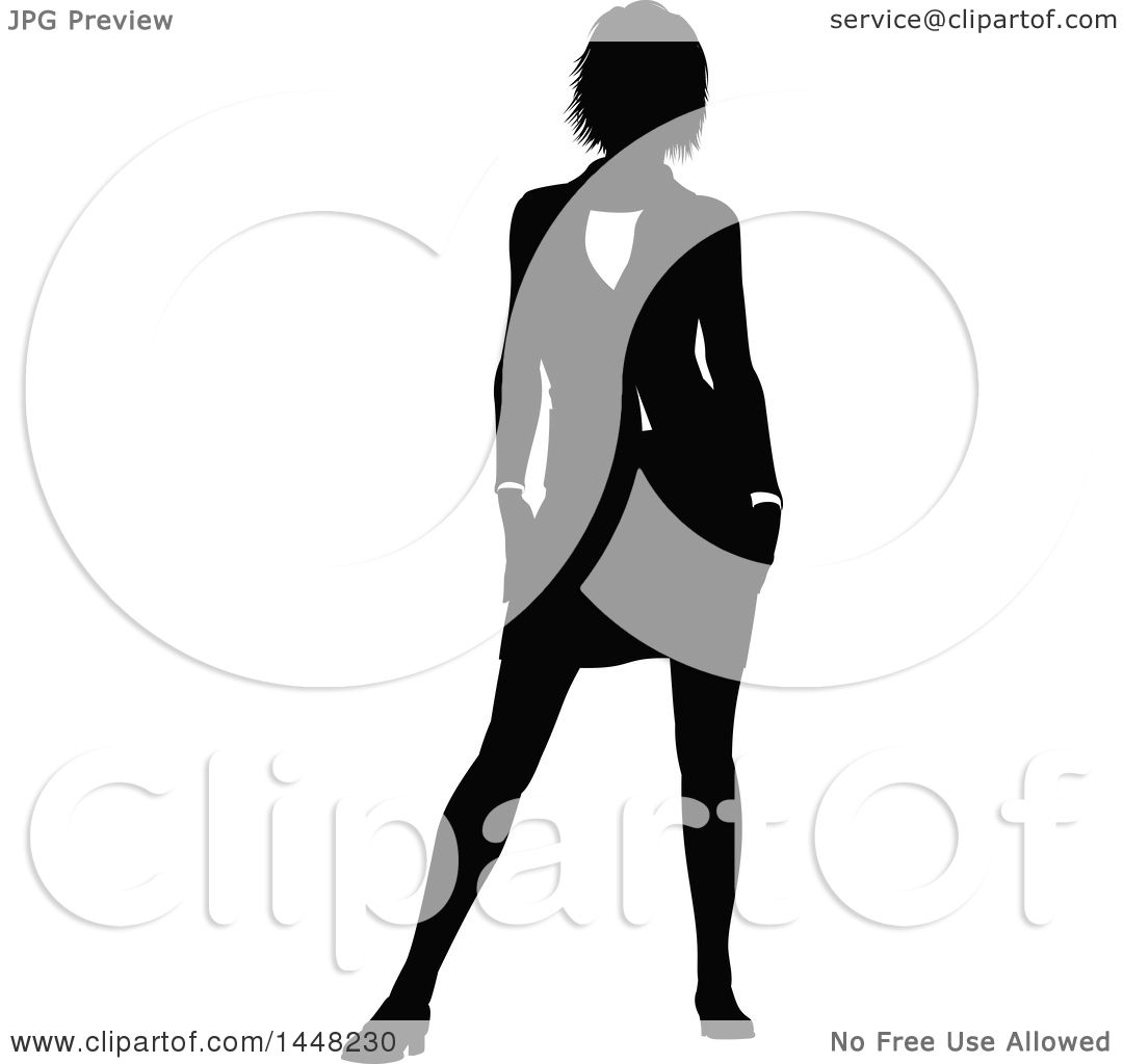 1080x1024 Clipart Of A Black And White Silhouetted Business Woman