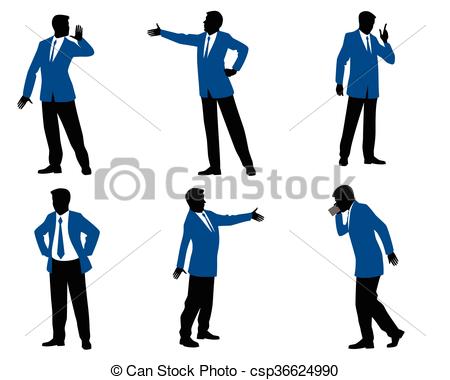 450x380 Vector Illustration Of A Six Businessman Silhouette Eps Vectors