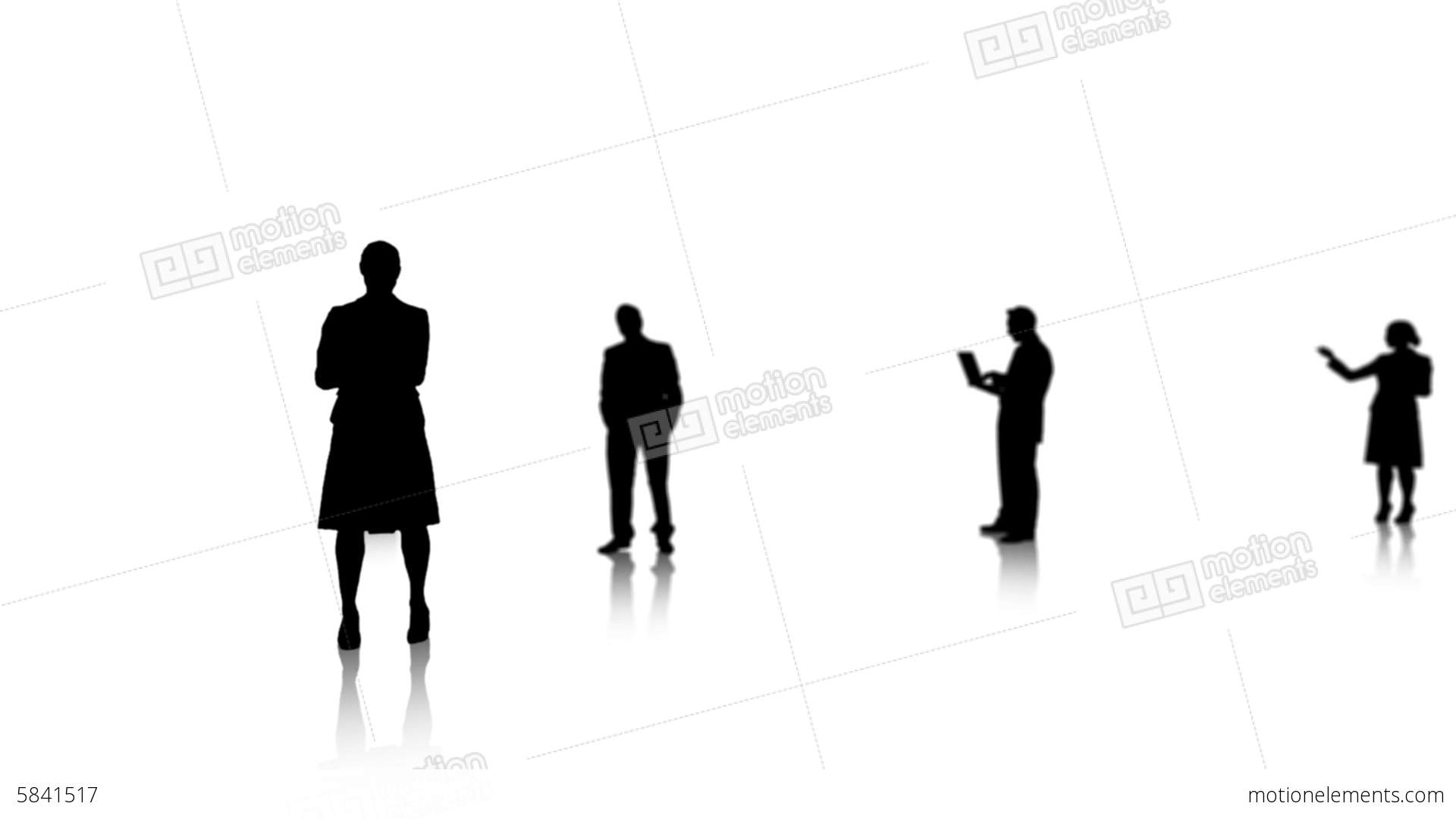 1920x1080 Silhouette Of Businesswoman Presenting Chroma Key Stock Animation