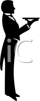 140x350 Royalty Free Clip Art Image Silhouette Of A Butler Wearing Tails