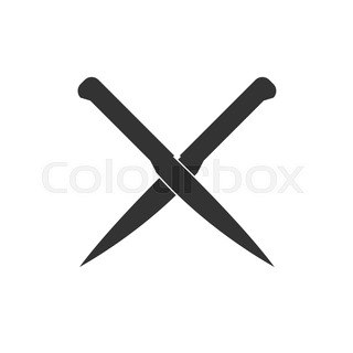320x320 Silhouette Black With Butter Knife Vector Illustration Stock