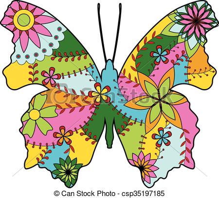 450x406 Vector Butterfly Silhouette Colorful Vector