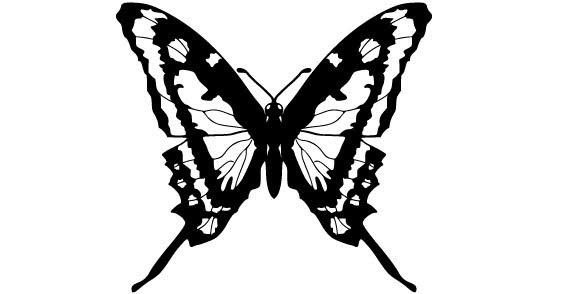 568x294 Butterfly Silhouette Vector Animals Vector