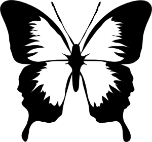 300x280 Black And White Butterfly Tattoos For Women Butterfly Clip Art