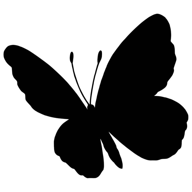 640x640 14.612.9cm Lucky Butterfly Silhouette Decorative Car Sticker