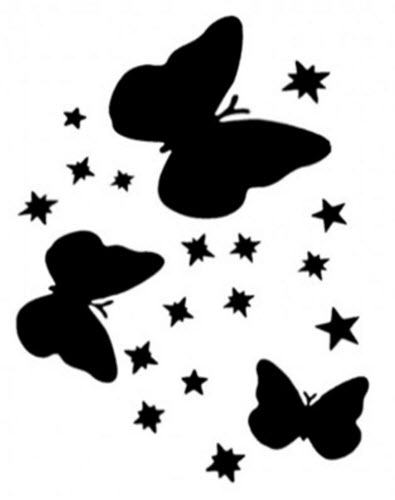 395x500 Butterflies Amp Stars Stencil For Tattoo Spray Tattooforaweek