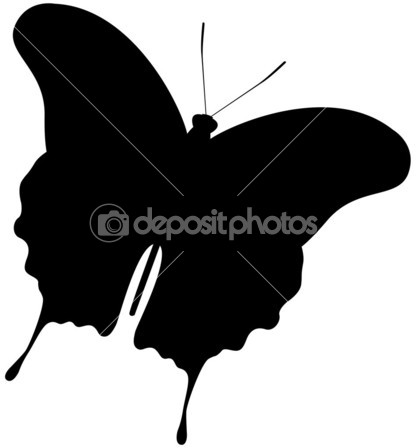 420x448 Butterfly Silhouette Stock Vector