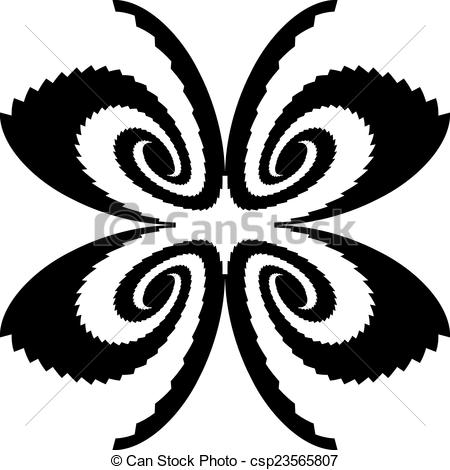 450x470 Design Monochrome Decorative Butterfly Silhouette. Abstract