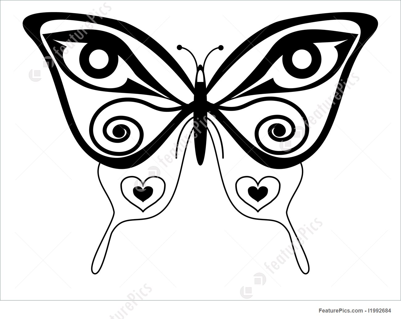 1300x1035 Butterfly Tattoo Illustration