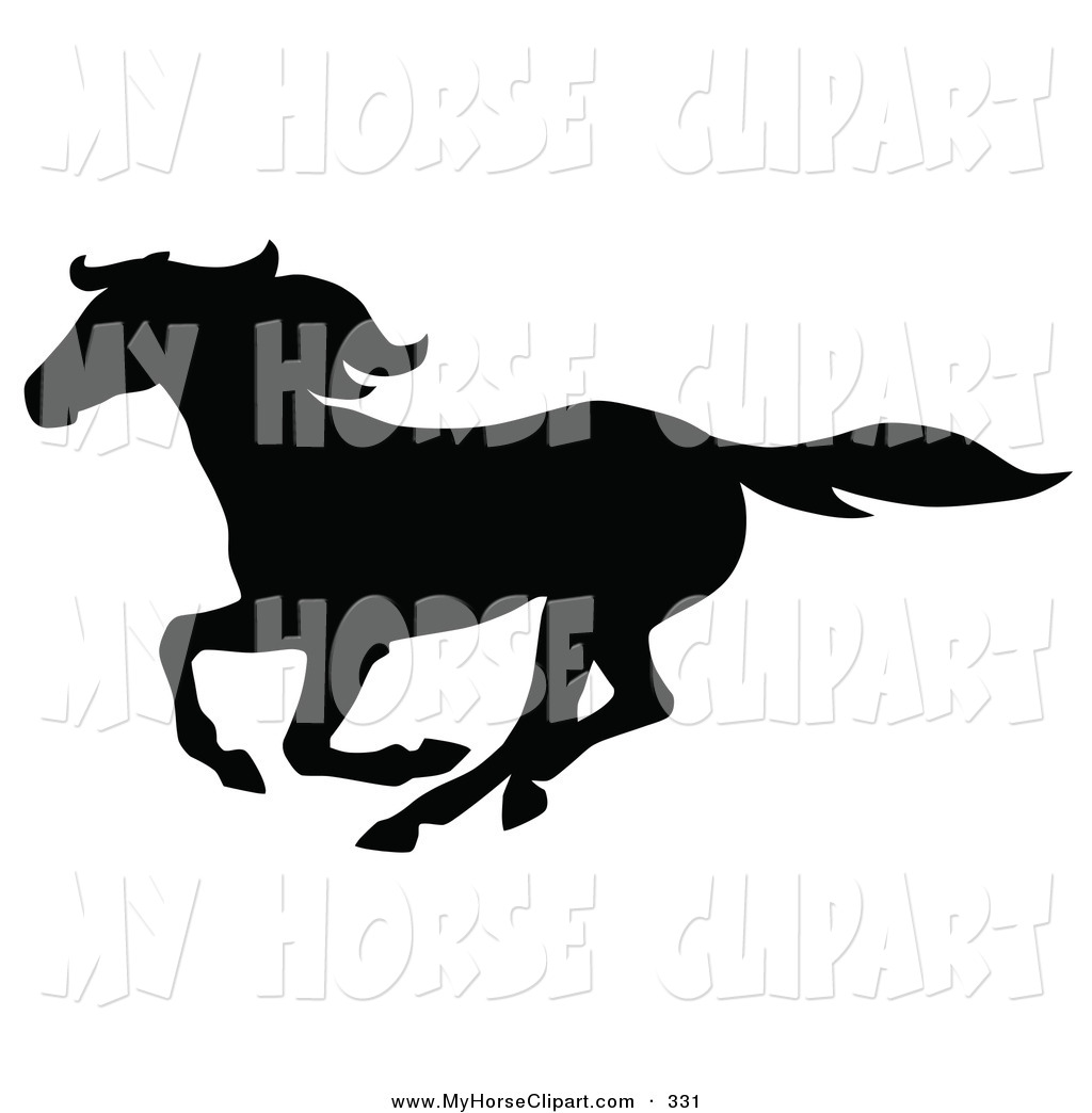 1024x1044 Clip Art Of A Black Strong Galloping Horse Silhouette By C Charley