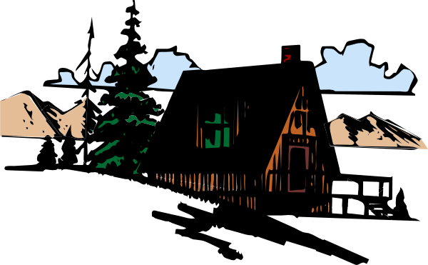 600x371 Wooden Cabin In The Mountains Clip Art