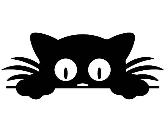 570x456 Peeking Cat Silhouette Clipart