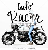 170x177 Big Dog Riding Cafe Racer Motorcycle Smallumbrella's Doodle