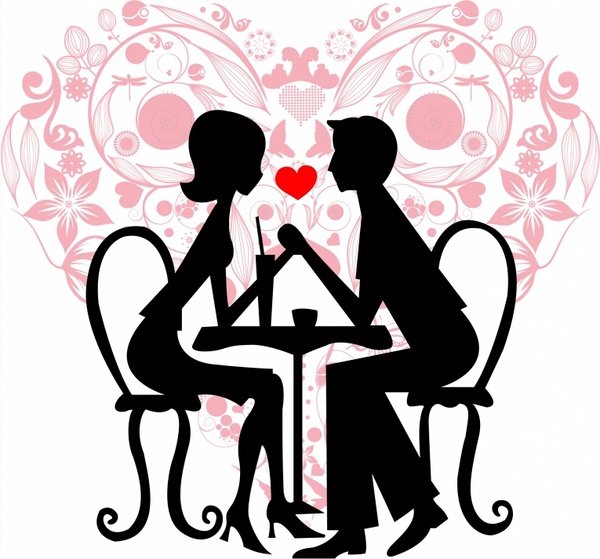 600x559 Couple In The Cafe Free Vector In Adobe Illustrator Ai ( Ai