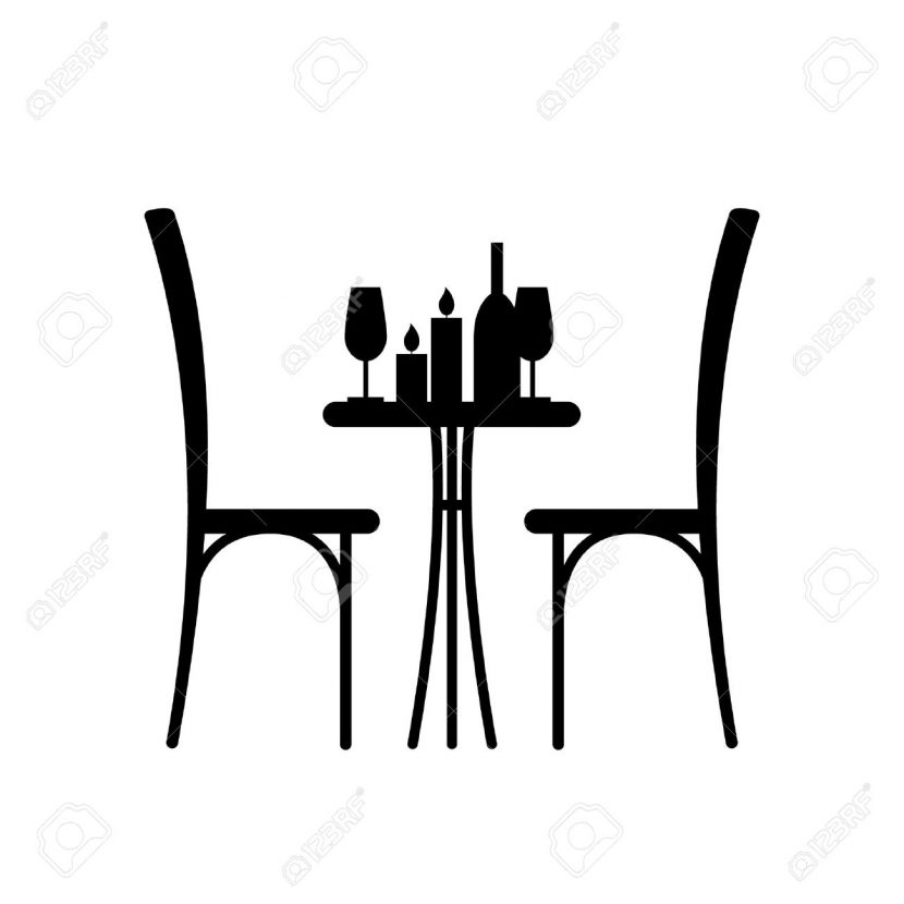 830x830 Wine And Candles On The Table Chair Silhouette Design