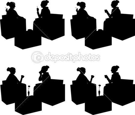 450x384 Cafe Tables Silhouette