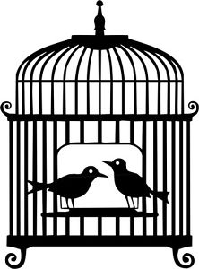222x300 Die Cut Silhouette Birds In Cage X 8 For Card Making Wedding