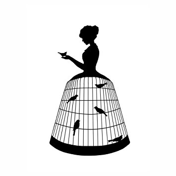 355x355 Birdcage Bird Cage Silhouette Print Art Wall Decor