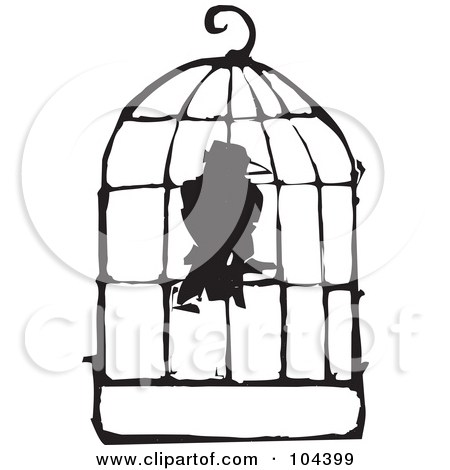 450x470 Bird Cage Black And White Clipart