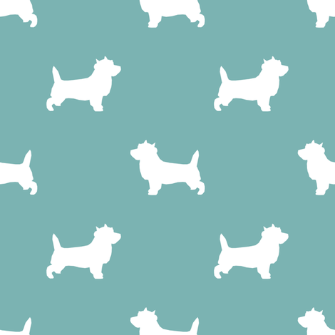470x470 Cairn Terrier Silhouette Dog Breed Gulf Blue Fabric