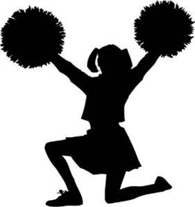 281x299 Novelty Cheerleader Silhouette 12 Edible Stand Up Wafer Paper Cake