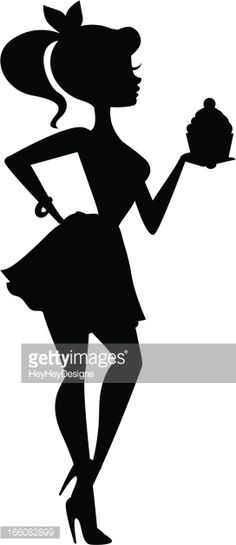 236x545 A Cute Chef Blowing Kisses To Her Cupcake On A Cake Stand. Her