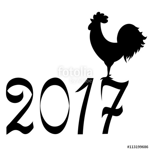 500x500 Icon Fire Rooster, Symbol Of Chinese New Year 2017. Flat Design