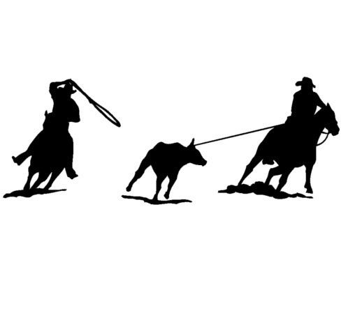 498x462 Horse Horse Team Roping Decal Vinyl Wall Art By Artistryofthehorse