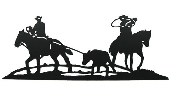 600x295 Western.wall.decor.calf.roping.jpg Silhouette